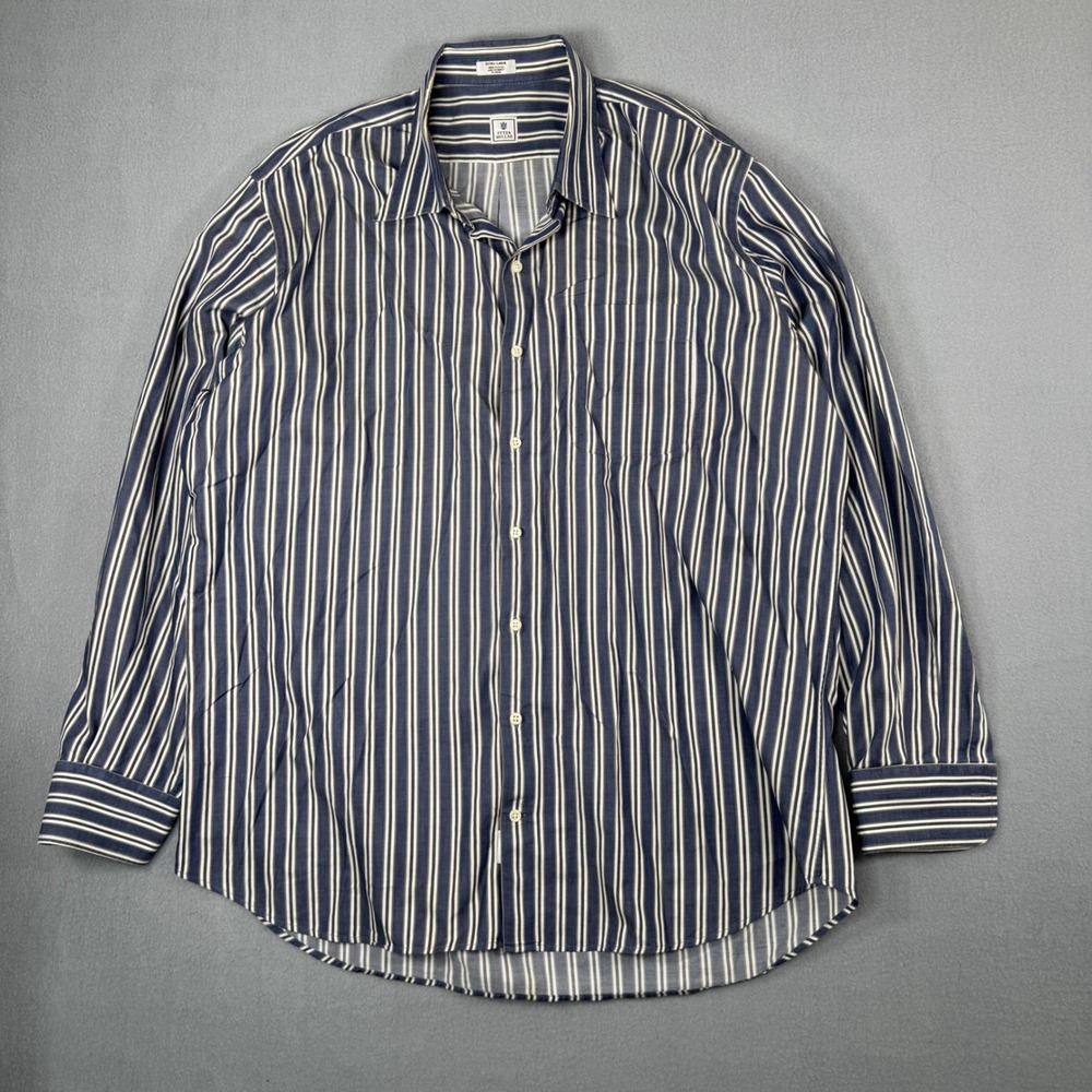 Peter Millar Button Down Shirt XL Blue Striped Preppy Business Casual Mens